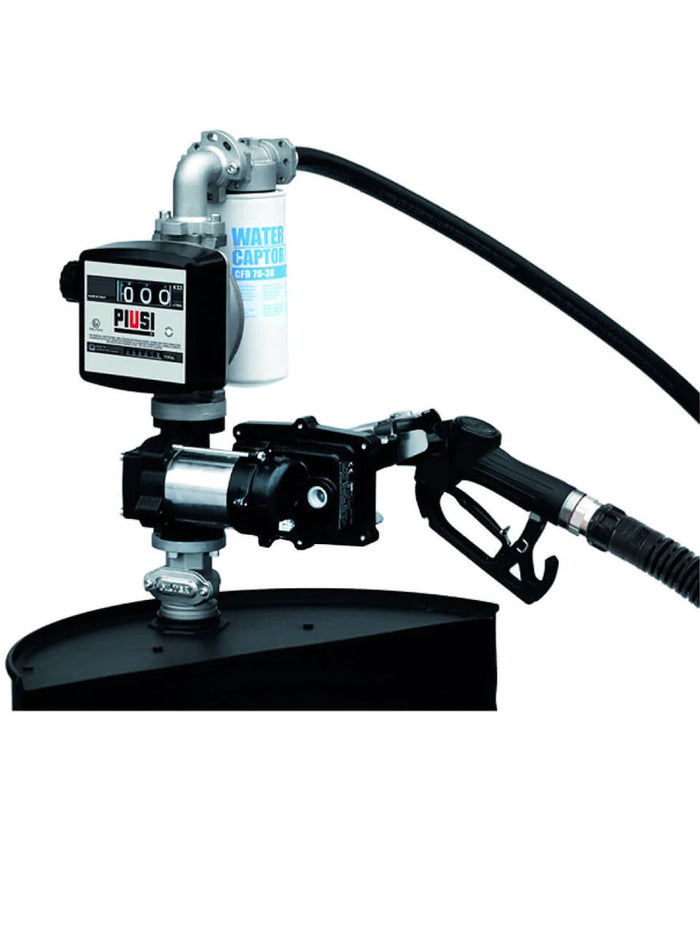 PIUSI 12V DC 50L/min EX50 Pump Kit - comprising Pump, Auto Nozzle, Telescopic Suction Tube, 4m Delivery Hose, K33 Meter