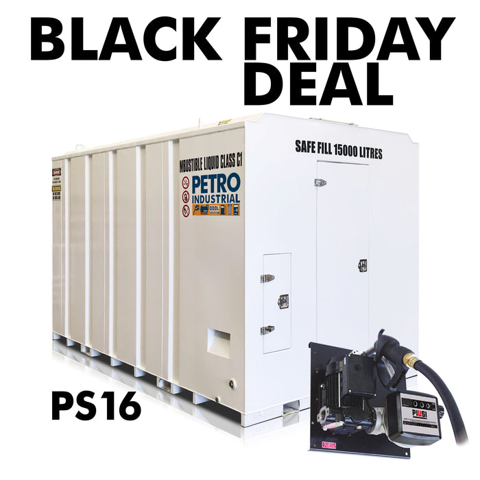 PS16 Self-bunded Fluid Storage Tank with Safe Fill of 15,000L – Pump Kit Included