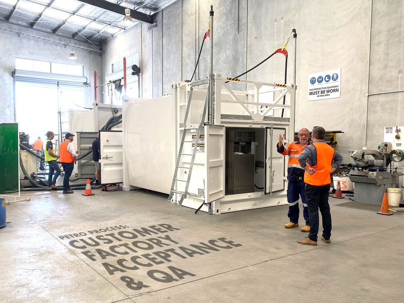 PETRO team commissioning a tank in the workshop