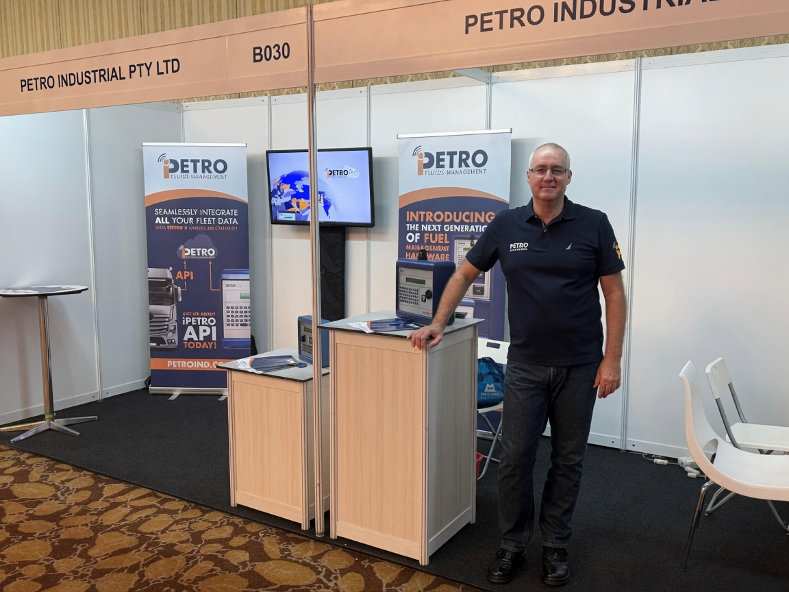 Herbert Few standing at a PETRO Industrial expo stand
