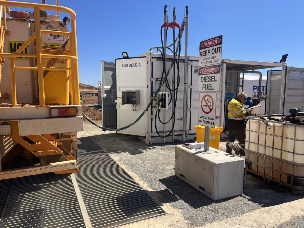 PETRO technician commissioning a fuel dispensing system on site