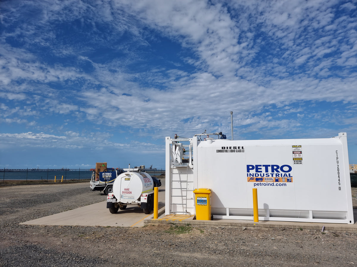 PETRO Industrial containerised diesel fuel tank on site