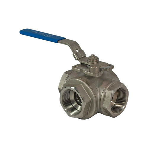 PETRO 316 SS Ball Valve 3 Way L or T Port Scr BSP