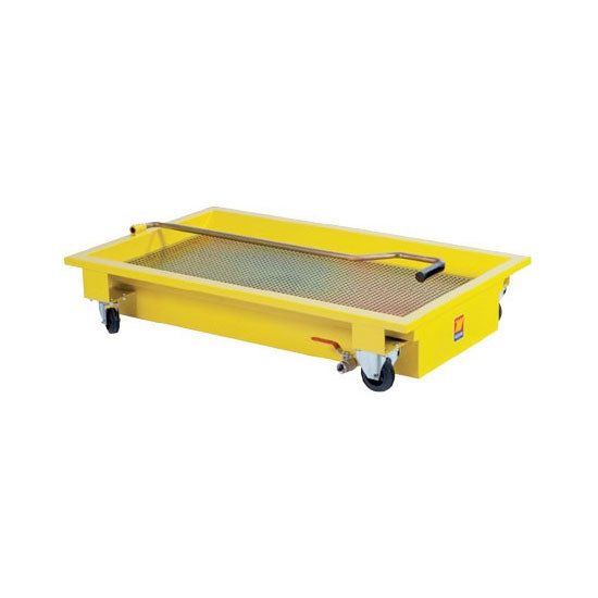 WASTE OIL DRAINER TROLLEY 200L Grated c/w Filter Drain, 2 x