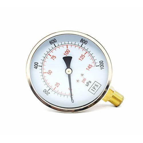 Pressure Gauge - Liquid Fill, Stainless Steel, ¼" BSP Bottom Entry - 25-1415